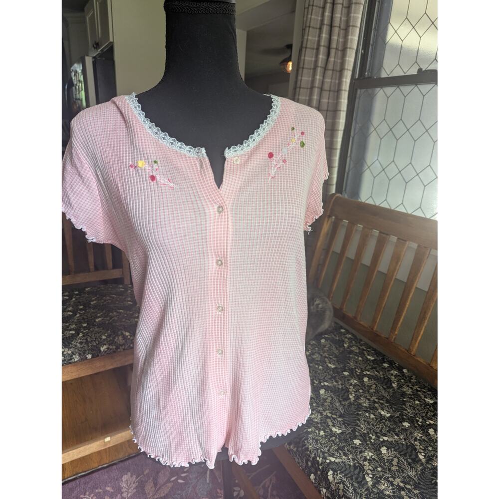 Aria Cottagecore Pink Button Up Blouse